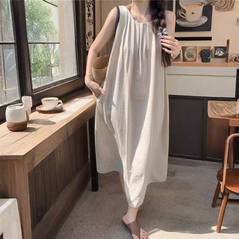 Suspender neck dress children summer Sanya seaside wear holiday beach skirt sense sleeveless vest skirt