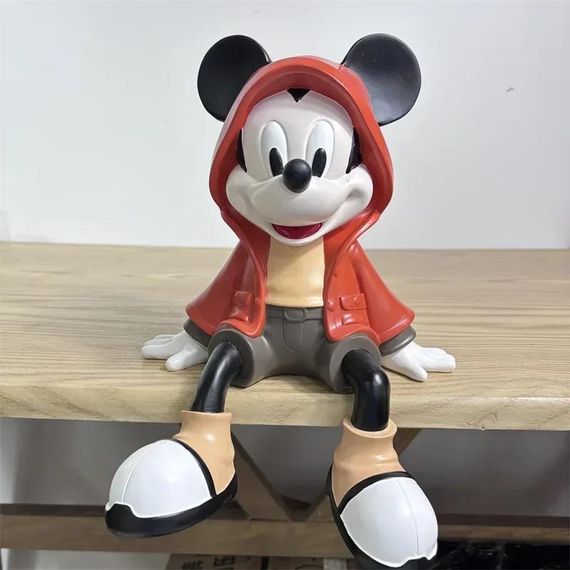 30cm Green/Red Sitting Posture Mickey Mouse Figures Resin Statue Tv Cabinet Office Desktop Home Decor Ornament Gift
