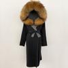 OFTBUY Winter Women Coat Real Natural Fox Fur Hooded Detachable Collar Double-faced Woolen Jacket Long Casual Elegant Overwears