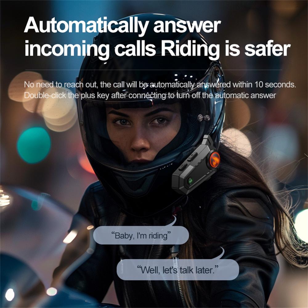 500m Motorcycle Intercom Helmet Headset 1000mah V5.3 Bluetooth Wireless Interphone Waterproof Intercomunicador Speaker Earphone