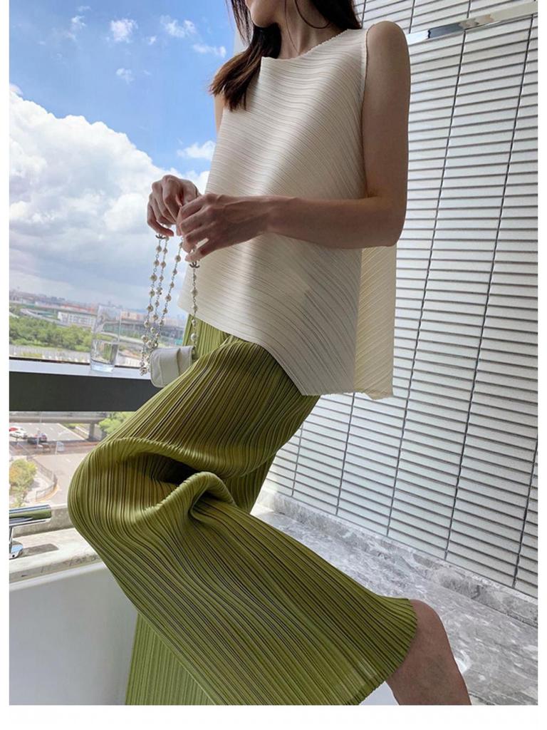 Damen High-Waist Plissee Weitbein Hose: 2025 Sommer Retro-Stil