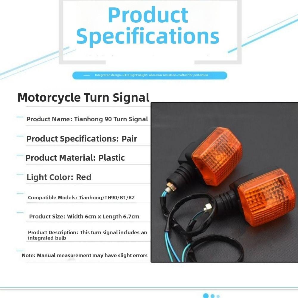 1pair Red Light Rear Front Moto Indicator Classic Scooter Stop Signal TH90 Turn Signal Assembly