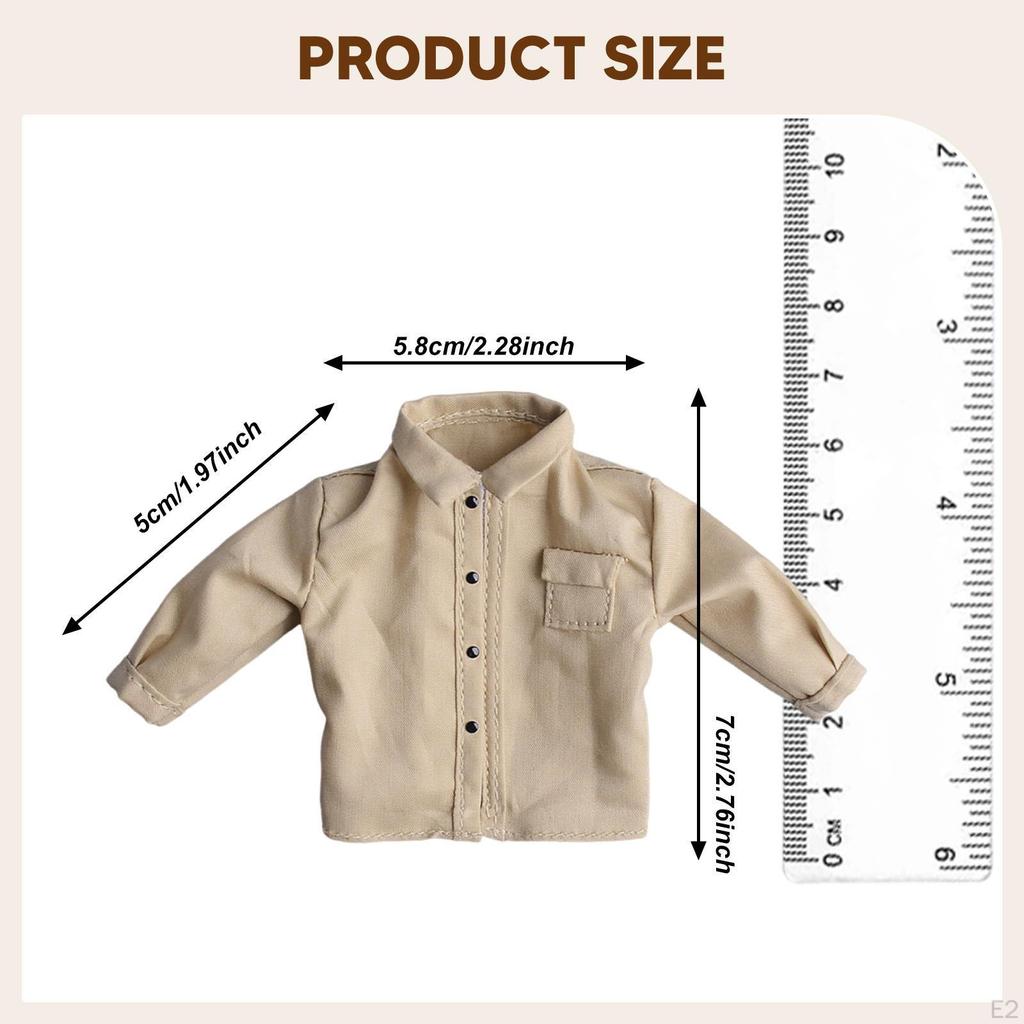 1/12 Action Figure Clothes Doll Shirt Mini Fashion Photo Prop Miniature Clothing for 6" Male