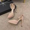 2025 Summer Xiaoxiangfeng Sexy High Heels Elegant Heightening Stiletto High Heels Solid Color Versatile Non-slip Fashion Shoes