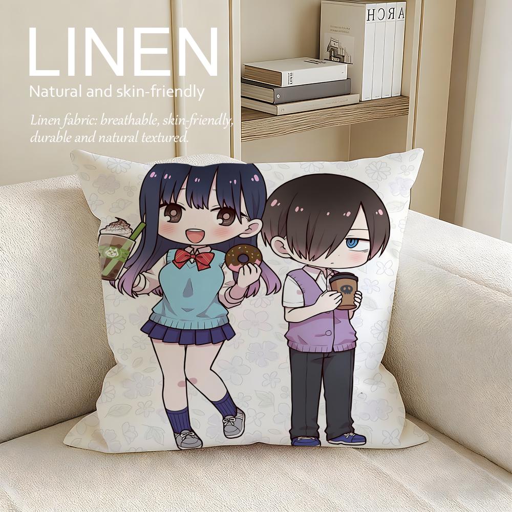 

The Dangers in My Heart Cushion Cover Linen Decorative Pillowcase Set Pcs x x Breathable Washable Sofa Cushion Cover 30X30cm