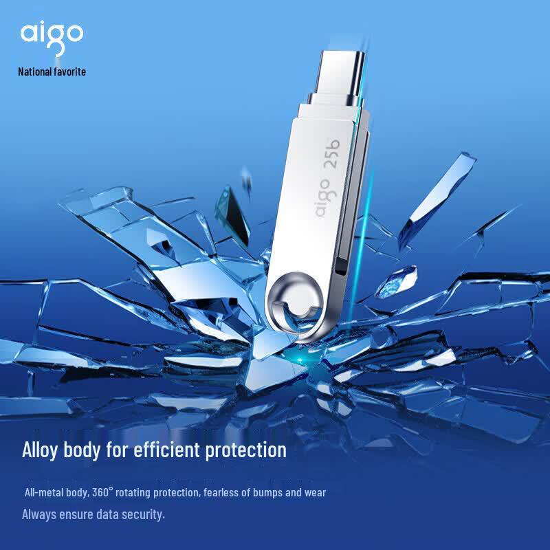 Aigo U322 64GB Silver Dual-Interface USB 3.2 Type-C Flash Drive