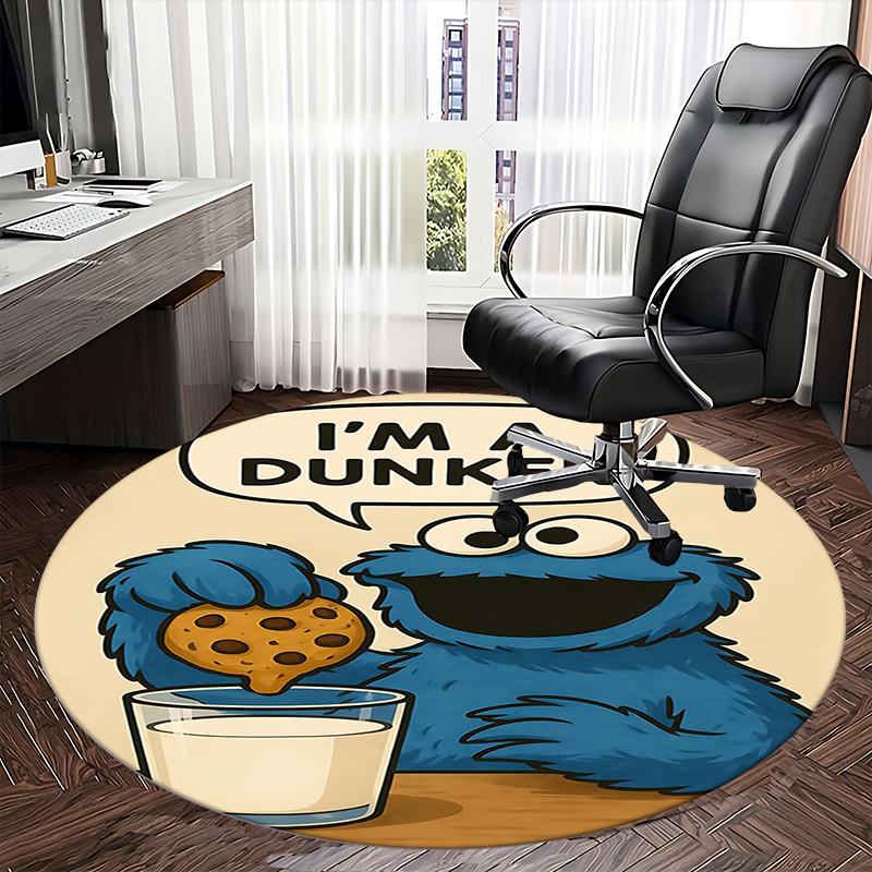 Cookie Monster,Dunking Chair mat Round Rug Office carpet, Non slip, Suitable for Living Rooms, Bedrooms Decor 1205689a