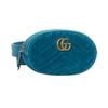 Gucci GG Marmont Marmont Gold Label Logo Gesteppte Samt Brusttasche Hüfttasche Damen Blau Grün