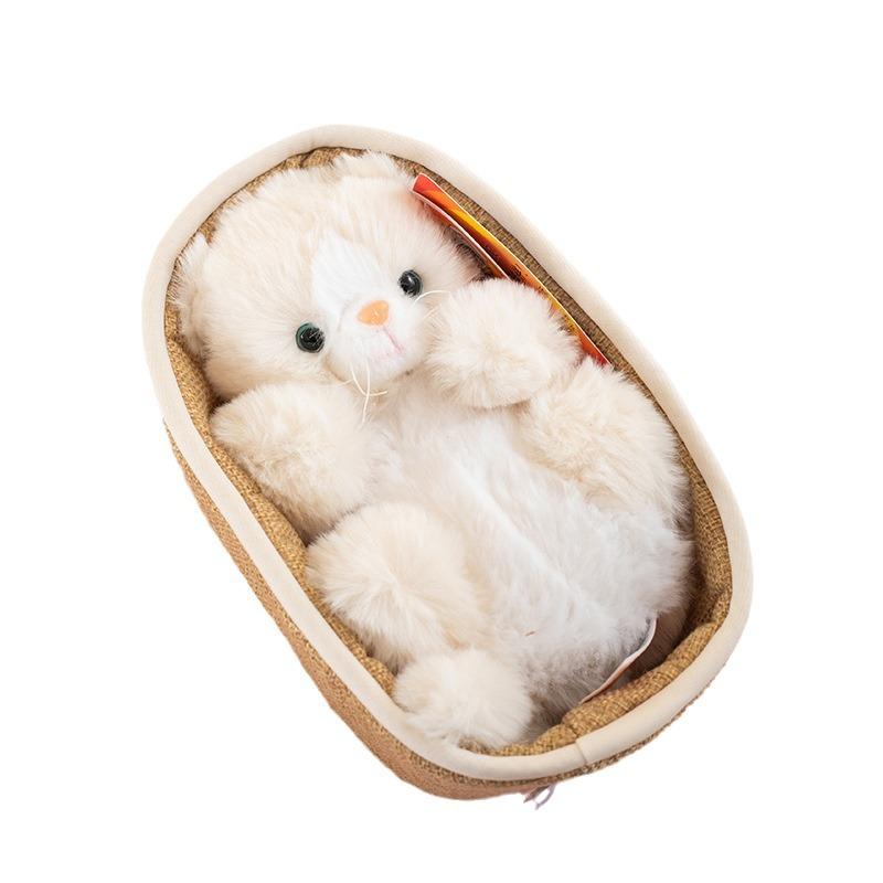 Creative Plush Toy Cute Hanging Basket Simulation Cat Doll Cute Home Ornament Rag Doll Children'S Companion Doll
