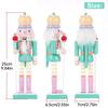 25cm Wooden Nutcracker Ornament Candy Series Soldier Statues Handcraft Doll Toy Home Office Decoration Statues Christmas Gift