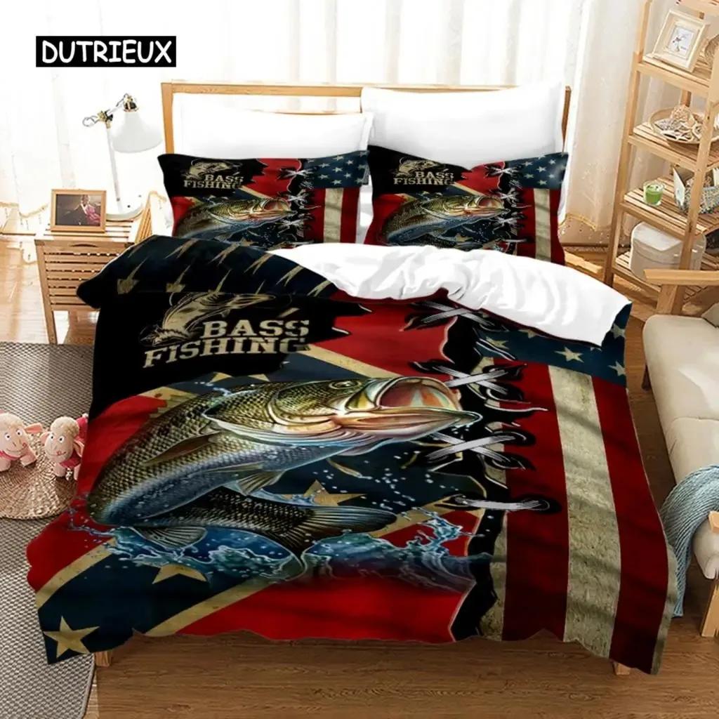 Bettbezug-Set mit amerikanischer Flagge, Mikrofaser, rot-weiß gestreift, Dekor, Bettwäsche-Set, Unabhängigkeitstag, Freiheitsthema, Bettbezug für Teenager