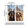 2 pcs, filtering curtains (excluding rods, non-movable, without batteries) Funny Dogs & Pyramids for use in bedrooms and living