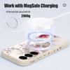 Pink White Flower Pattern Case For Samsung Galaxy S25 Ultra S24 S23 S22 Plus S21 S25 FE Magnetic For Magsafe Soft Silicone Cover