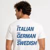 Coma Italiano Dirija Alemão Case com Sueca Camiseta Engraçada Piada Gráfica Unissex Adulto
