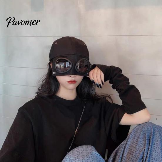 Travel Sunshade Accessories Pilot Goggles Baseball Cap, Integrated Foldable Design, Adjustable UV Casual Hat Resistant Sun for Outdoor Sports