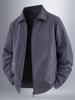 Men's Windproof Lapel Coat: 2025 New Style Solid Color Loose Casual Business Jacket for Spring & Autumn
