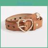Love Heart Shape Hollow Belt With Metal Pin For Trendy Office Style
