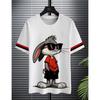 Mens Short Sleeve Graphic T-Shirt With 3D Cartoon Rabbit Print Quick-Dry Breathable Birdseye Fabric Casual Fit