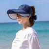 Summer Sun Hat Visor Caps Female Scalable Brim Empty Top Baseball Cap UV Protection Beach Sun Visor Hats For Women