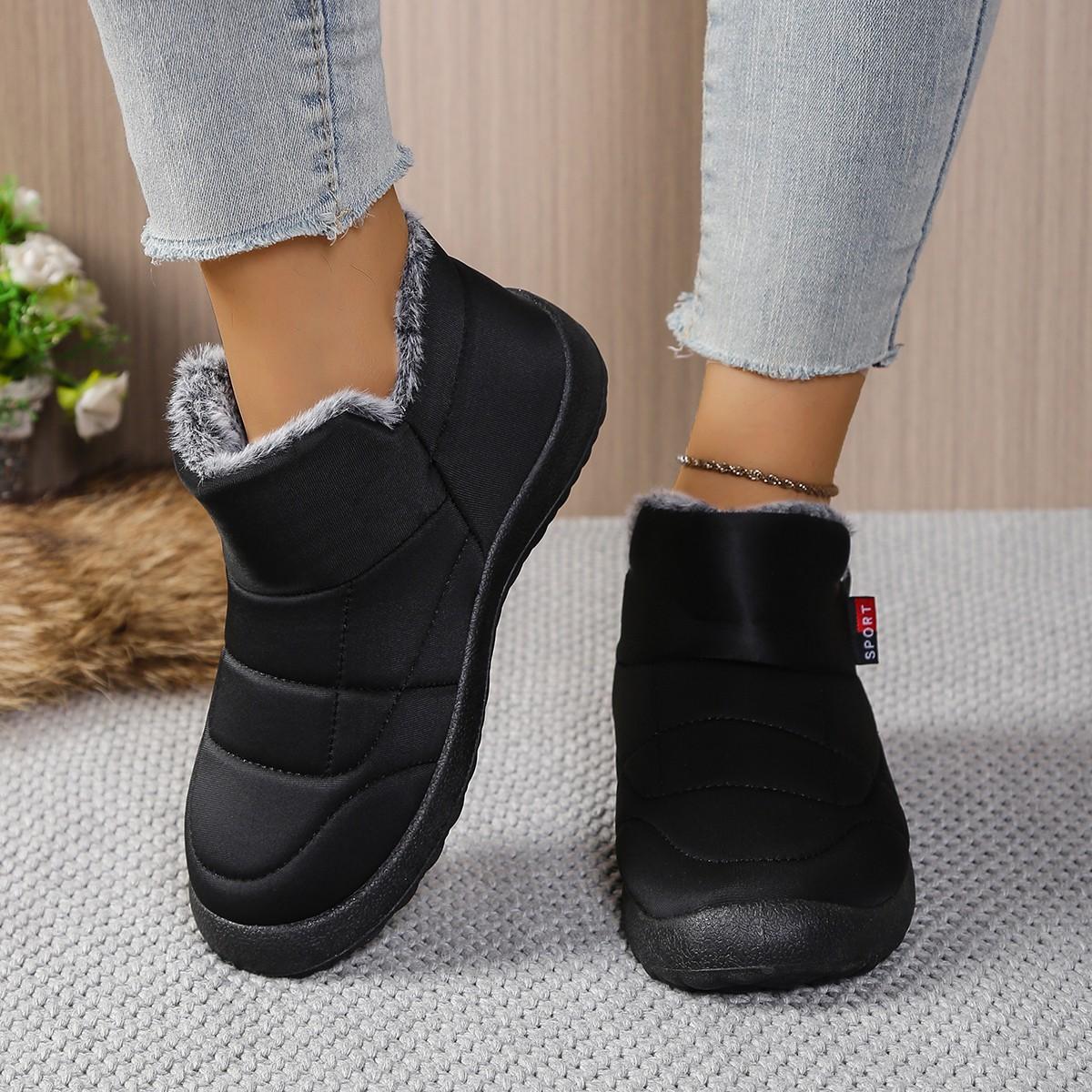 

Fashionable New Style Comfortable and Non Slip Snow Boots Winter Round Toe Flat Bottom Velvet Women s Boots 36