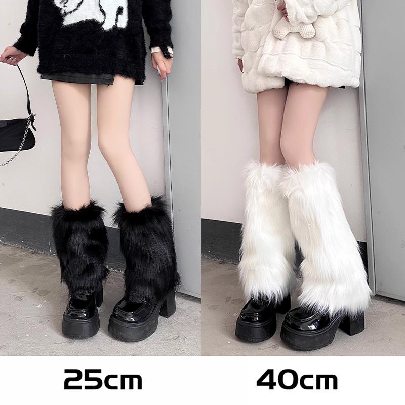1/2pairs New Winter Plush Fluffy Arm Warmer Warm Stretchy Boots Cover Japanese Y2k Fur Leg Warmers Lolita Long Socks for Women