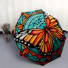 Stained Butterfly Wall Art DecorUmbrella, Portable 3-Fold Compact Umbrella for Men & Women Gift