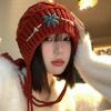 Bohemian Fringed Knitted Headgear Women'S Autumn And Winter Christmas Style Versatile Pullover Hat Showing Face Small Wool Hat Tide