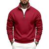 Mens Fleece Lined Stand Collar Sweatshirt Loose Fit Casual Outdoor Winter Warm Top