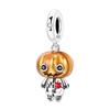 Halloween Copper Skull Charm Luminous Pumpkin Ghost Clown Bead Pendant Ring Necklace Bracelet Diy Jewelry Gift
