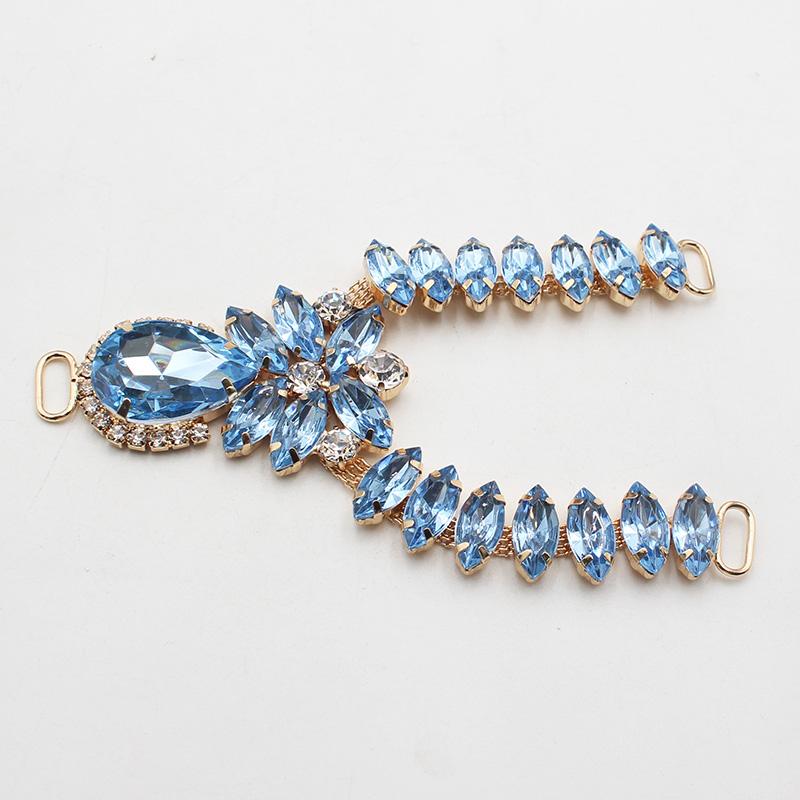 Charm 12Color 1pcsCrystal Chain DIY Garment sewing accessories Rhinestone bikini Connectors buckle fashion Beach SlipperChain