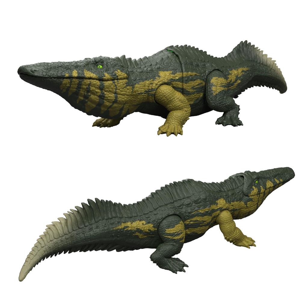 Mattel Jurassic World and Roaring Stomatosuchus Dinosaur Figure for Kids 37cm in Length Ages 4 and Up Green JKL82 Light-Up - Approx. - - -
