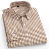 2026 spring new style 100% cotton Oxford plaid striped men's long-sleeved fashionable business casual fit shirt single top