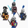 1 Stück/4 Stück Mini-Kinderspielzeug, mittelalterliche Krähe, schwarzer Adler, roter Löwe, schwarzer Ritter, Bausteinspielzeug