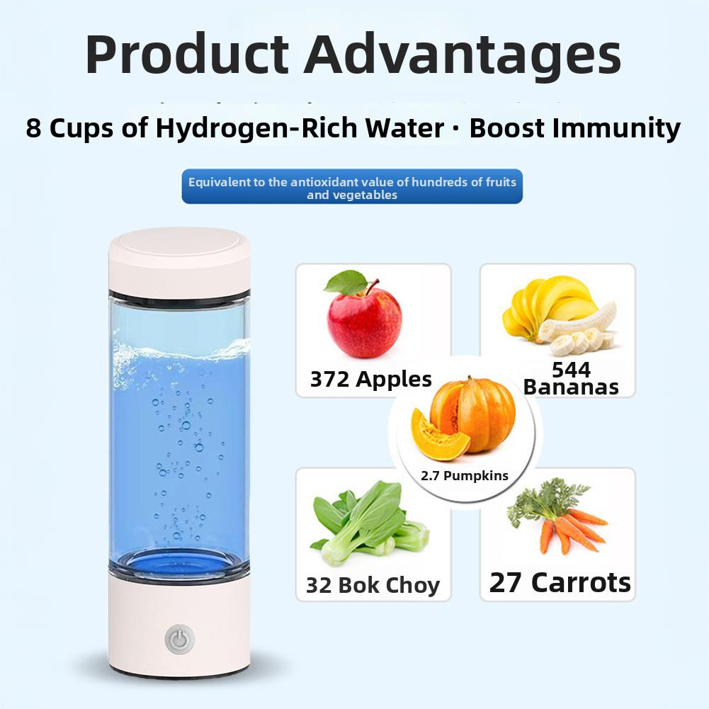 420ml väterik vattenkopp Elektrisk väterik vattengeneratorflaska Titankvalitetsfilter Bärbar antioxidant Lonizer