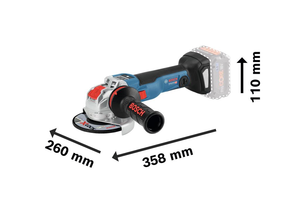 Bosch Professional 18V Cordless Disc Grinder Charger Sold X-LOCK (body Only, Separately) GWX18V-10SC5H