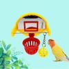 Random Color Bird Cage Mirror with Bell Hanging Parrot Basketball Toy  Parakeet
