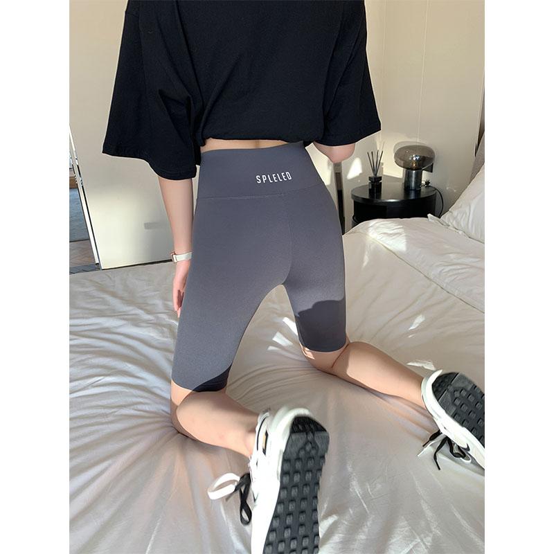 Summer Slim Five Point Shark Pants for Women Wearing Anti Glare Cycling Pants Shorts with Tight Abdomen and Buttocks, Barbie Leggings