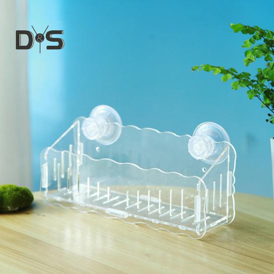 Aquarium Plant Holder Hanging Fish Tank Plant Pot with Suction Cups Clear Acrylic Aquatic Planter Cup Flower Rack