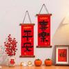 Piękne Czerwone Kuplety Festiwalu Wiosny 2026 Mini Flanelowe Chińskie Pisma Ręczne Zawieszki Noworoczna Dekoracja Wisząca