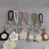 3Pcs Cute Floral Keychain Mini Makeup Bag Pendant Handbag Decorations Pendant Mirror Keychain  Gift