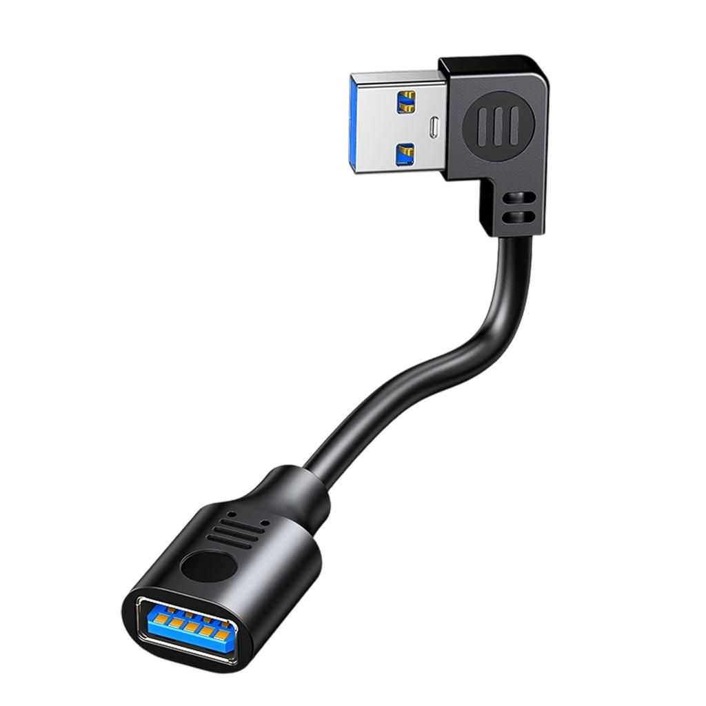 90 Degree USB3.0 Extension Cable Portable Male to Female Extender Cord Support 5Gbps Data for USB Fan/Printer/Lamp