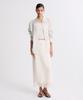 RE RHEE Sheer Layered Slit-Back Midi Skirt Pearl