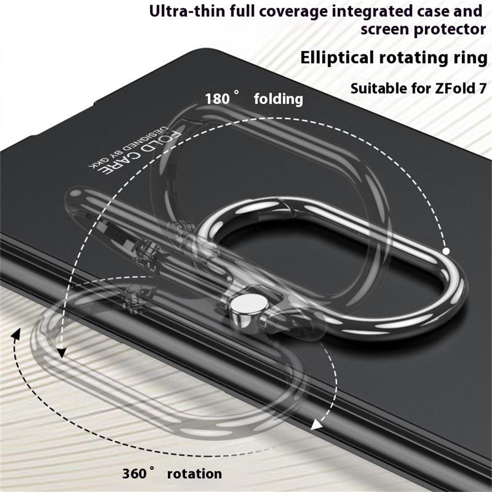 GKK For Samsung Galaxy Z Fold7 5G Case Oval Kickstand Hard PC Phone Back Cover with Small Film