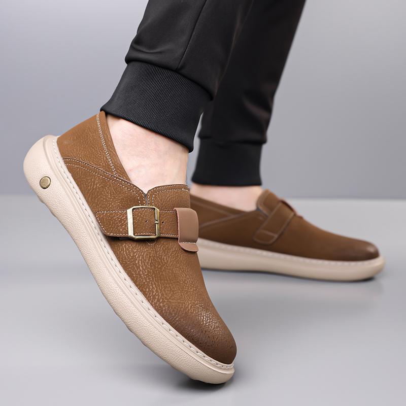 Fashion Genuine Leather Board Shoes Fashion Retro High-quality Styles Daily Leisure and Business Trendy Youth Outdoor Shoes Slip On