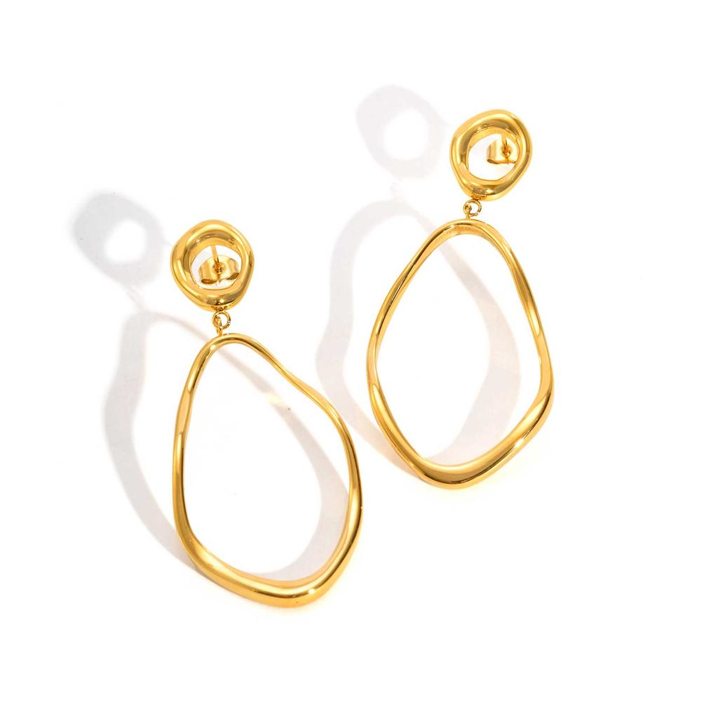 Irregular Geometric Earrings for Women Gold Color Stainless Steel High Quality Earrings Exaggerated Party Jewelry Gift