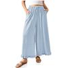 Pantaloni Casual da Donna a tinta unita, larghi, a gamba dritta