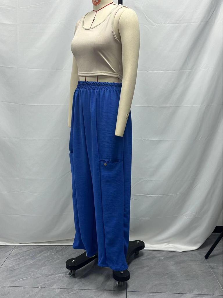 2025 European Autumn/Winter Women's Cotton Linen Wide-Leg Pants with Pockets - Loose & Slimming Design