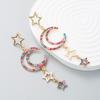 Women Baroque Style Drop Earrings Titanium Steel Alloy Pendant Earrings Acrylic Colorful Crystal Moon Star Shape Geometric Ear Ornaments