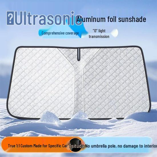 Double-Layer Car Windshield Sunshade: Heat Insulation & Light Blocking