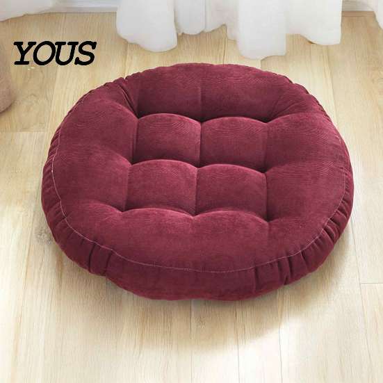 High Elasticity Chair Cushion Round Corduroy Cushion, 16.5 Inch Ultra Soft Seat Pad, Portable Support for Travel Washable Floor Reading Nook